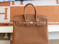 HERMES Ck37金棕 金扣 Birkin30CM 法国togo小牛皮 纯手缝蜡线缝制工艺