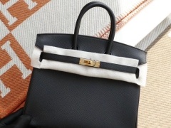 爱马仕 CC89黑色 金扣 Birkin25CM 铂金包法国togo小牛皮 老师傅全手缝