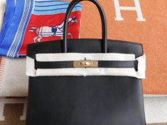 Hermes 专柜最新色 X9锦葵紫 银扣 birkin30CM 原厂Swift皮 铂金包 纯手缝蜡线缝制工艺