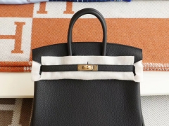 H家 CC89黑色 金扣 Birkin25CM 法国togo小牛皮 纯手缝蜡线缝制工艺