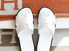 H家 男拖鞋 夏季旅游沙滩必备 Swift皮 白色拼黑 38-45码