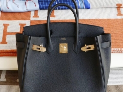 HERMES CC89黑色 金扣 Birkin30CM 法国togo小牛皮 纯手缝蜡线缝制工艺