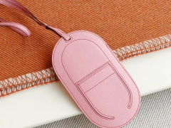 爱马仕 新款挂脖子手机袋 山羊皮 1Q奶昔粉