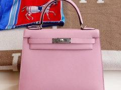 爱马仕 X9锦葵紫 银扣 Kelly32CM 法国原厂Epsom皮 凯丽凯莉包 纯手缝蜡线缝制工艺
