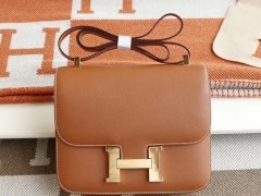 爱马仕 CK37金棕 Constance24CM 空姐包 原厂Evercolor皮 金扣 纯手工手缝工艺
