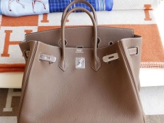 爱马仕 CC18大象灰 银扣 Birkin40CM 法国togo小牛皮 纯手缝蜡线缝制工艺