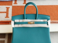 HERMES U1维也纳绿 金扣 Birkin25CM 法国togo小牛皮 纯手缝蜡线缝制工艺