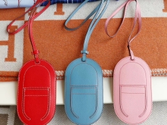 HERMES 新款挂脖子手机袋 山羊皮 CC75牛仔蓝