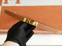 H家kelly腰带 epsom 金棕 金扣（可调节款）