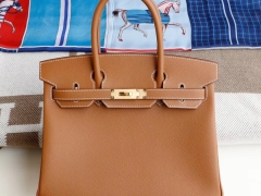 爱马仕 Ck37金棕 金扣 Birkin30CM 法国Epsom小牛皮 纯手缝蜡线缝制工艺