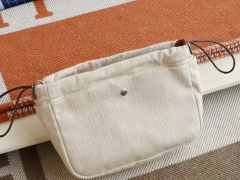 爱马仕 真丝款 hermes内胆包 fourbi包中包 化妆包 内置包 收纳包 20/25cm 帆布白色