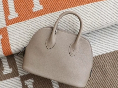 爱马仕 M8沥青灰 17mini bolide 保龄球 Swift皮 银扣 蜡线缝制小巧可爱 有肩带可斜挎