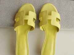 夏季旅游必备凉拖 H中跟4.5cm 女拖鞋凉拖鞋 Epsom 柠檬黄 34-42码