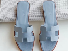 夏季旅游必备凉拖 H平底女拖鞋凉拖鞋 Epsom 亚麻蓝 34-42码