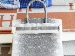 HERMES 爱马仕 喜马拉雅蜥蜴皮 银扣 Birkin30CM 老师傅全手工缝