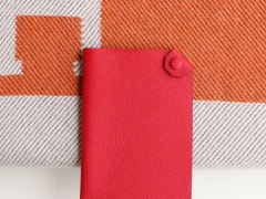 HERMES 手工蜡线Dogon H家小护照夹 护照包 Epsom 中国红