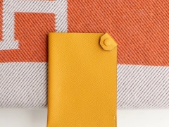 纯手工蜡线Dogon H家小护照夹 护照包 Epsom 琥珀黄