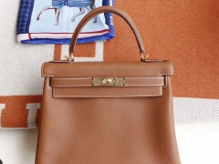 HERMES 超人气百搭款 CK37金棕 凯利包Kelly28CM 原厂Togo皮 金扣 外缝