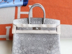 HERMES 喜马拉雅蜥蜴皮 Birkin25CM 老师傅全手缝 银扣