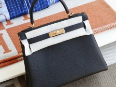 HERMES CC89黑色 内缝 金扣 Kelly28CM 原厂Togo皮 凯丽凯莉包 纯手缝蜡线缝制工艺
