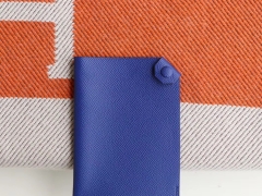 HERMES 手工蜡线Dogon H家小护照夹 护照包 Epsom 电光蓝