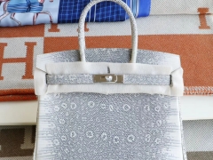 HERMES 喜马拉雅蜥蜴皮 银扣 Birkin30CM 铂金包 老师傅手工缝制工艺技术