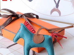 H家新版小马鬃毛系列 中号小号颜色齐全全手缝 孔雀绿