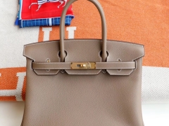 HERMES CK18大象灰 Birkin30CM 原厂togo皮 纯手缝蜡线缝制 铂金包