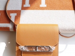 HERMES Ck18金棕 Roulis19CM 猪鼻子包 原厂Epsom皮 顶级纯手缝工艺缝制