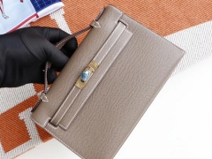 爱马仕 CK18大象灰 金扣 Minikelly一代 原厂Epsom皮 迷你凯莉包 纯手缝蜡线缝制工艺