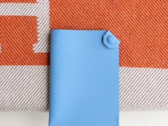HERMES 手工蜡线Dogon H家小护照夹 护照包 Epsom 北方蓝