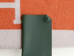 HERMES 手工蜡线Dogon H家小护照夹 护照包 Epsom 孔雀绿