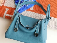 HERMES CK57 牛仔蓝 好看百搭又显白 Lindy30CM togo皮 H家老师傅纯手缝蜡线 琳迪包