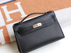 爱马仕 宴会手挽款 CC89黑色 金扣 Minikelly一代 原厂Swift皮 迷你凯莉包 纯手缝蜡线缝制工艺