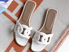 H家平底凉鞋女拖鞋 夏季沙滩鞋 镂空 Swift 白色 37码