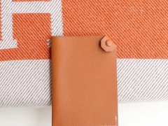 HERMES 纯手工蜡线Dogon H家小护照夹 护照包 Epsom 金棕色