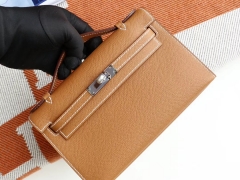 爱马仕 CK37 金棕 银扣 Minikelly一代 原厂Epsom皮 迷你凯莉包 纯手缝蜡线缝制工艺