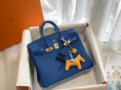 好看哇[色]赶紧来买[偷笑] 7Q希腊蓝 金扣 birkin25CM 原厂Togo皮 铂金包 纯手缝蜡线缝制工艺！