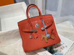 爱马仕 30birkin swift S3心红 银扣 蜡线手缝 艳压群芳的红