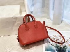 17 Mini Bolide 山羊皮 番茄红 银扣 手缝蜡线