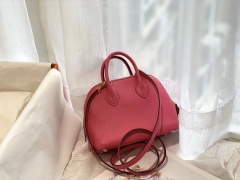 17 Mini Bolide 山羊皮 玫红 金扣 手缝蜡线 正品开版