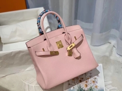 HERMES 现货 30birkin 山羊皮 3Q粉 金扣 蜡线手缝 最嫩的粉 樱花