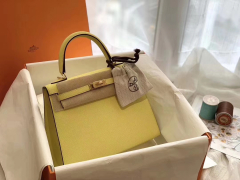 Kelly 25cm epsom皮 9R柠檬黄 金扣 版型比birkin更有年轻的感觉 可拎可肩背