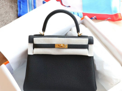 爱马仕 CC89黑色 内缝 金扣 Kelly25CM 原厂Togo皮 凯丽凯莉包 纯手缝蜡线缝制工艺