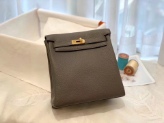 HERMES 进口 tc皮 8F锡器灰 金扣 蜡线手缝 20Kelly Ado是Kelly系列延伸设计的小书包 男女通用款