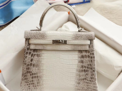 爱马仕 喜马拉雅鳄鱼皮 Kelly25CM凯利包 银扣 总监蜡线缝制工艺 高贵又大方