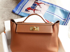 爱马仕 Ck37金棕 凯莉H2424包 法国togo小牛皮 纯手缝蜡线缝制工艺
