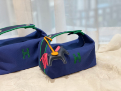 AMS 最新的小爆款 洗漱包又叫饭盒包 非常的精致可爱 可拎可挽容量大 价格也是很亲民  宝石蓝