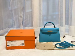 HERMES P3 北方蓝 银扣巨受欢迎的百搭小包包mini kelly 二代 