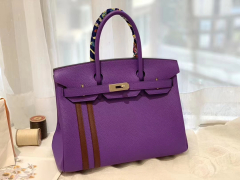  HERMES 竖条 birkin 30 海葵紫